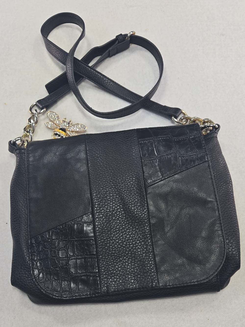 Relic Black Patchwork Crossbody Bag